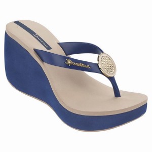 Chancletas Ipanema Bossa Mujer Beige Azules | 97862ZGKN