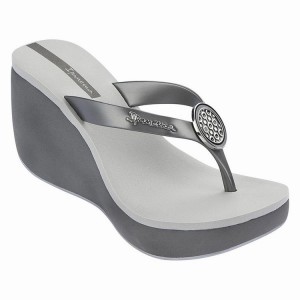 Chancletas Ipanema Bossa Mujer Gris Plateadas | 93614RAXL