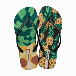 Chancletas Ipanema Frutas Mujer Negras Verde | 12637YABE