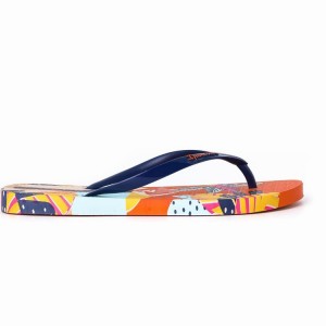 Chancletas Ipanema I Love Sun Mujer Naranjas Azules | 49762RAIS