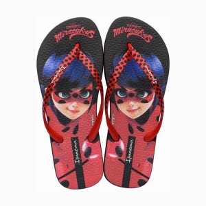 Chancletas Ipanema Ladybug Mujer Negras Rojas | 17082RCYB