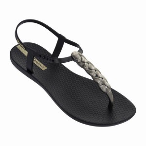 Sandalias Ipanema Charm VI Wave Mujer Negras Plateadas | 19536IRWT