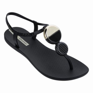 Sandalias Ipanema Ella Mujer Negras Doradas | 48035GHUV