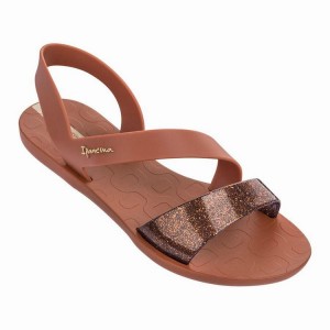 Sandalias Ipanema Vibe Mujer Marrones Doradas | 37968LKTV