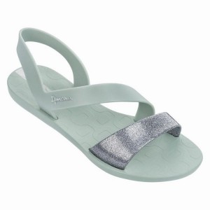 Sandalias Ipanema Vibe Mujer Verde Plateadas | 54962XGRJ