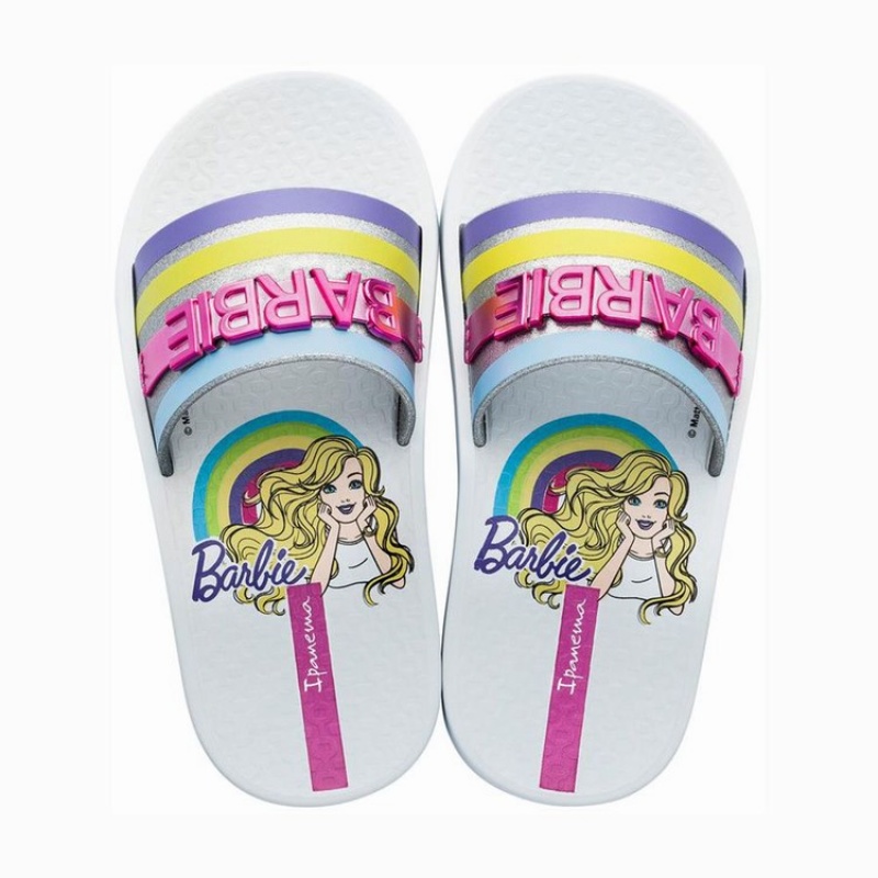 Chanclas Ipanema Barbie Niños Blancas Plateadas | 60152TJMU