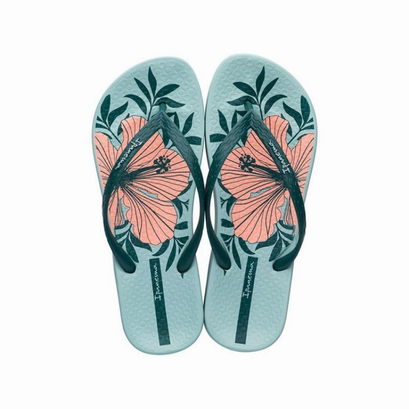 Chancletas Ipanema Ana Hibiscus Mujer Verde | 48650MUKR