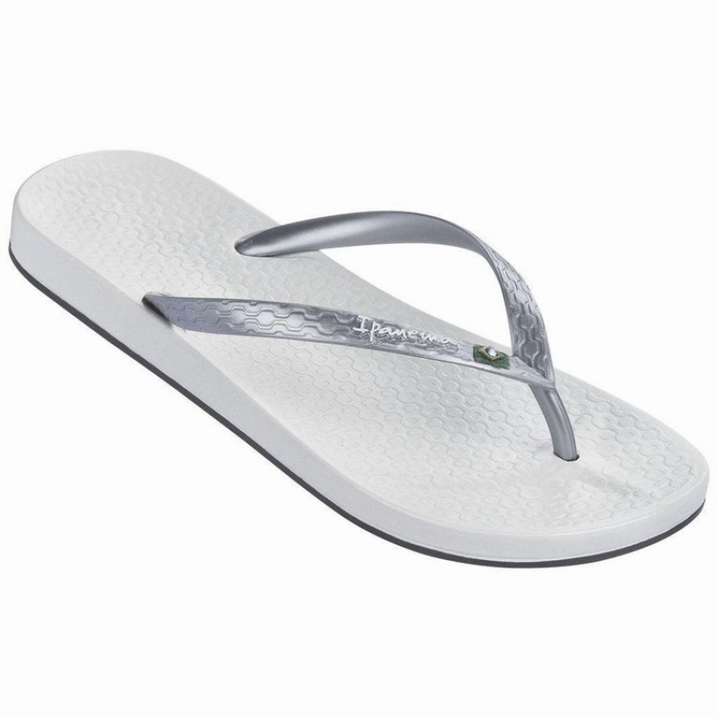 Chancletas Ipanema Anatomic Brilliant III Mujer Blancas Plateadas | 42630DEBN