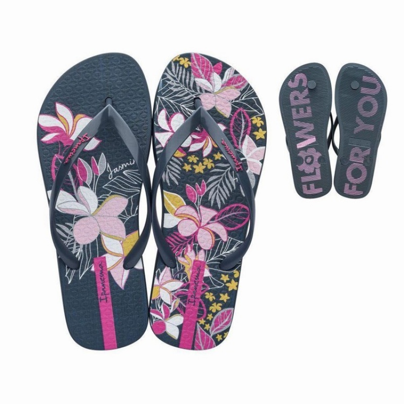 Chancletas Ipanema Botanicals Mujer Azul Marino Rosas | 95637LJHV