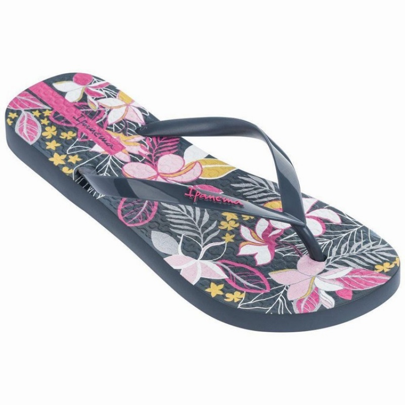 Chancletas Ipanema Botanicals Mujer Azul Marino Rosas | 95637LJHV