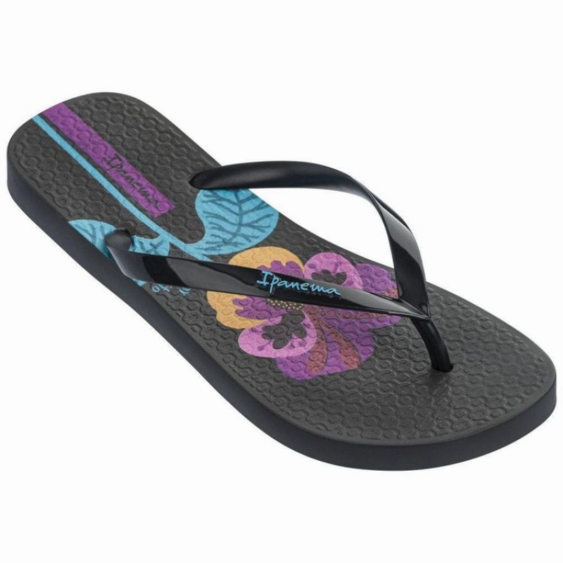 Chancletas Ipanema Botanicals Mujer Negras | 25940GYBU