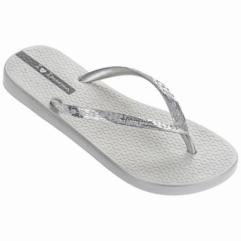 Chancletas Ipanema Glam Mujer Blancas Plateadas | 58960MKLG