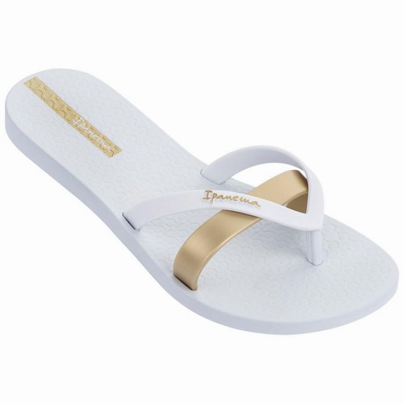 Chancletas Ipanema Kirei Mujer Blancas Doradas | 92475CYOI