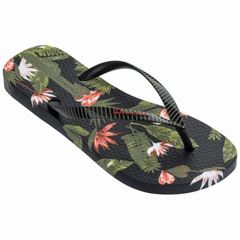 Chancletas Ipanema Paradise Mujer Negras Verde | 30174DKYX