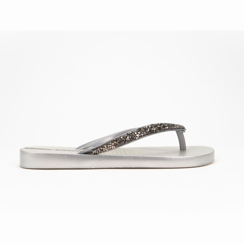 Chancletas Ipanema Pebble Mujer Blancas Plateadas | 10243WFOD