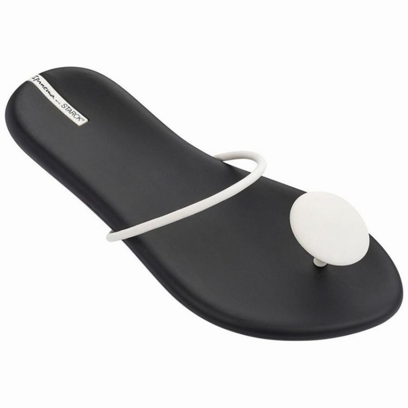 Chancletas Ipanema Philippe Starck Thing U II Mujer Negras Blancas | 45389SQWA