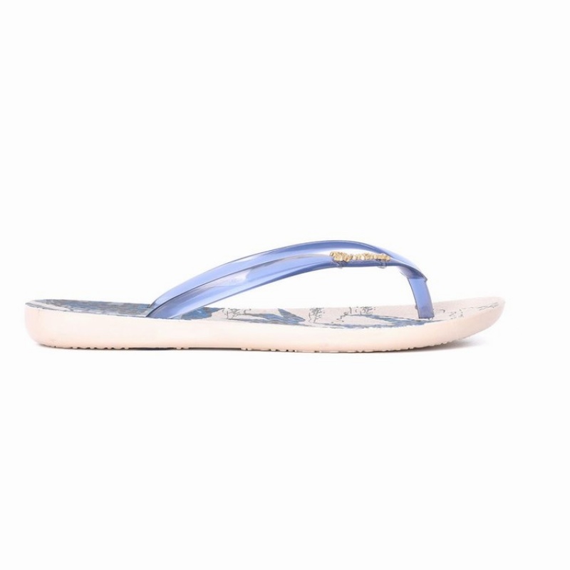 Chancletas Ipanema Wave Natural Mujer Beige Azules | 84973CAPX