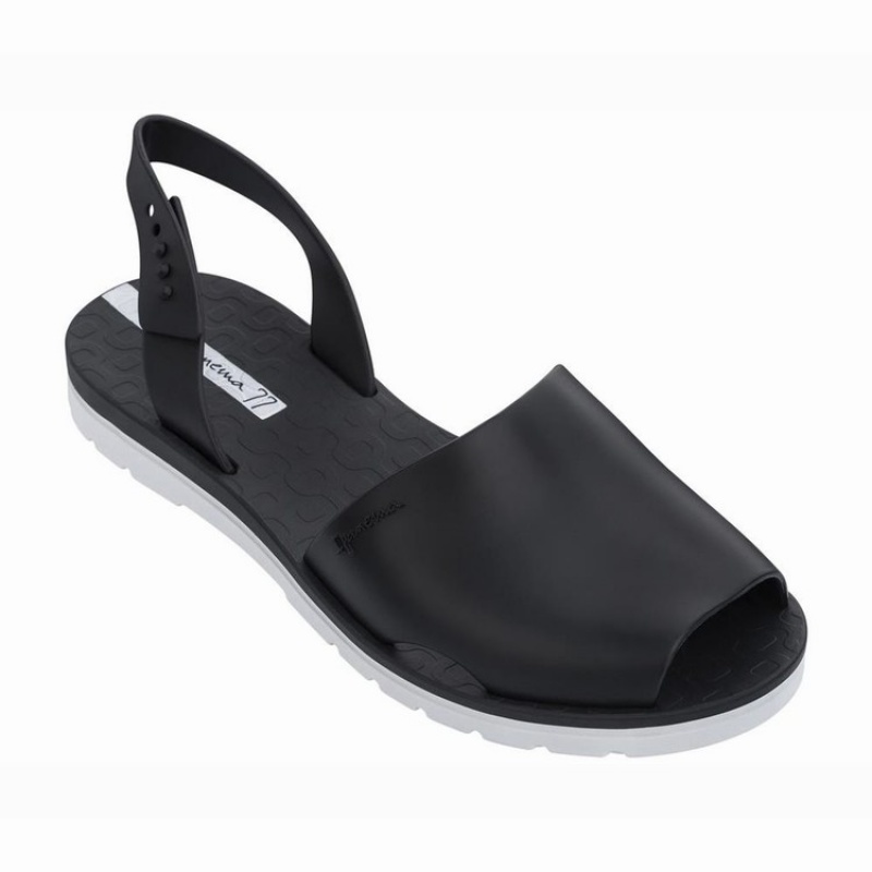 Sandalias Ipanema Barcelona Mujer Negras Blancas | 94305YAMW