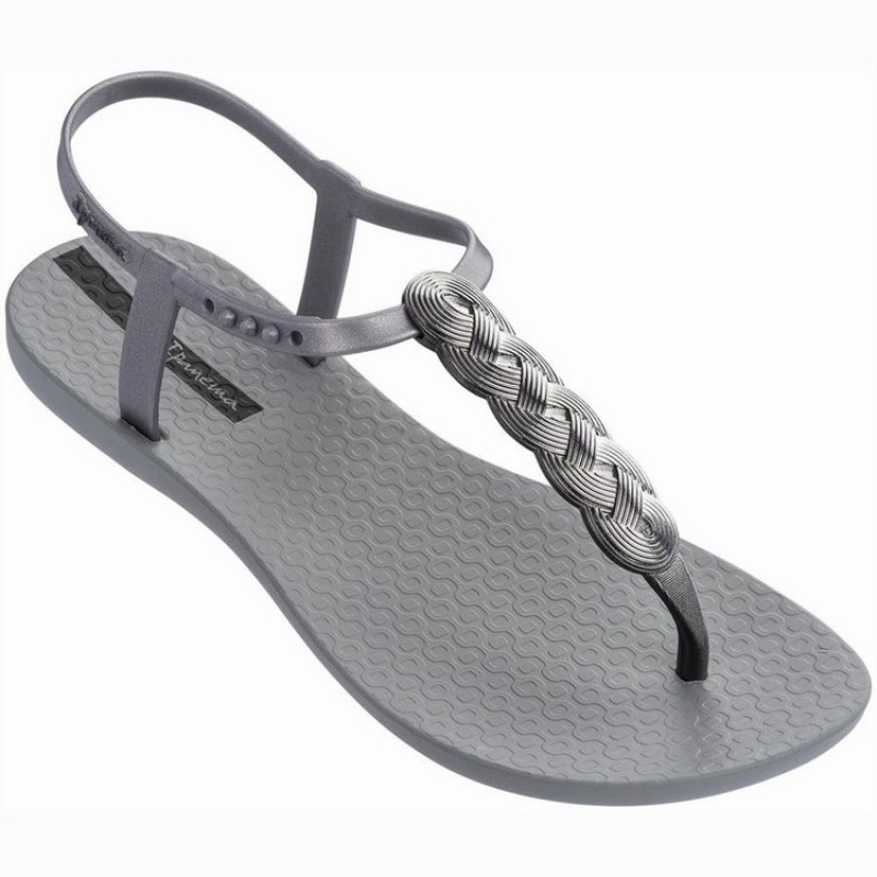 Sandalias Ipanema Braid Mujer Gris Plateadas | 79150ERGX