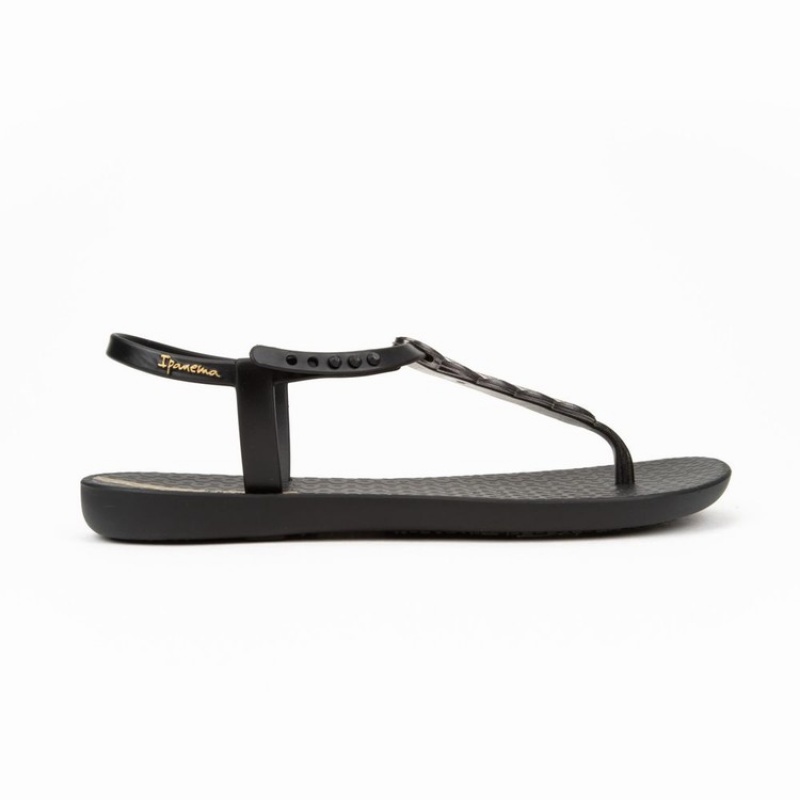 Sandalias Ipanema Braid Mujer Negras Doradas | 43095LPUV