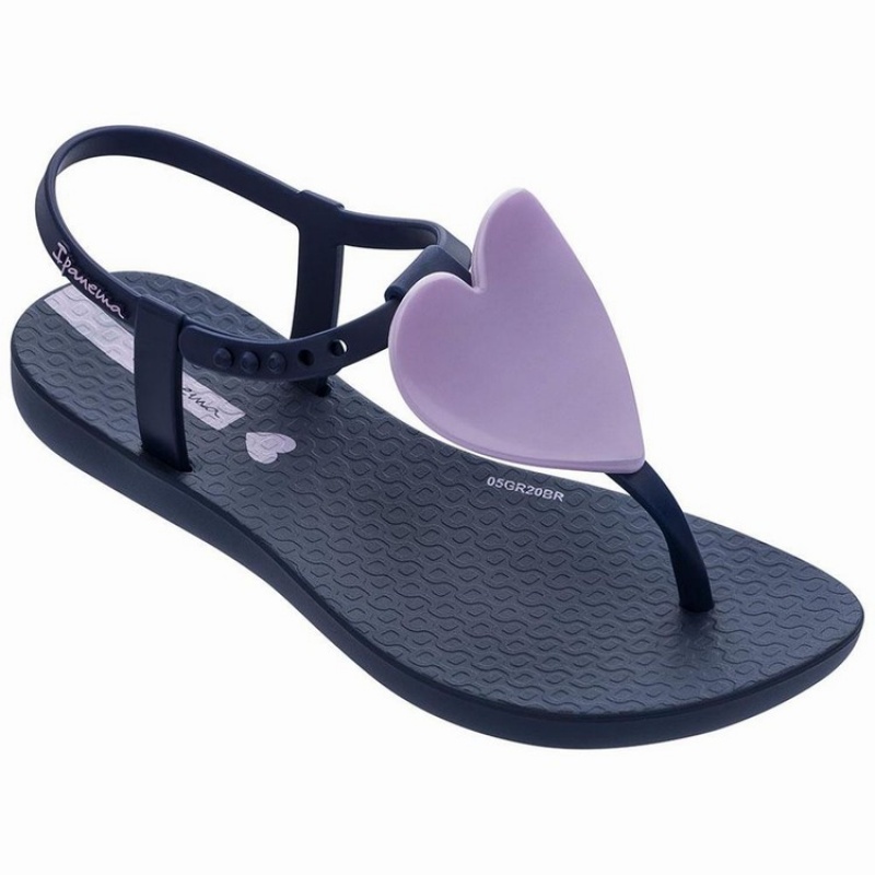 Sandalias Ipanema Class Love Niños Azul Marino Rosas | 84172CJKL