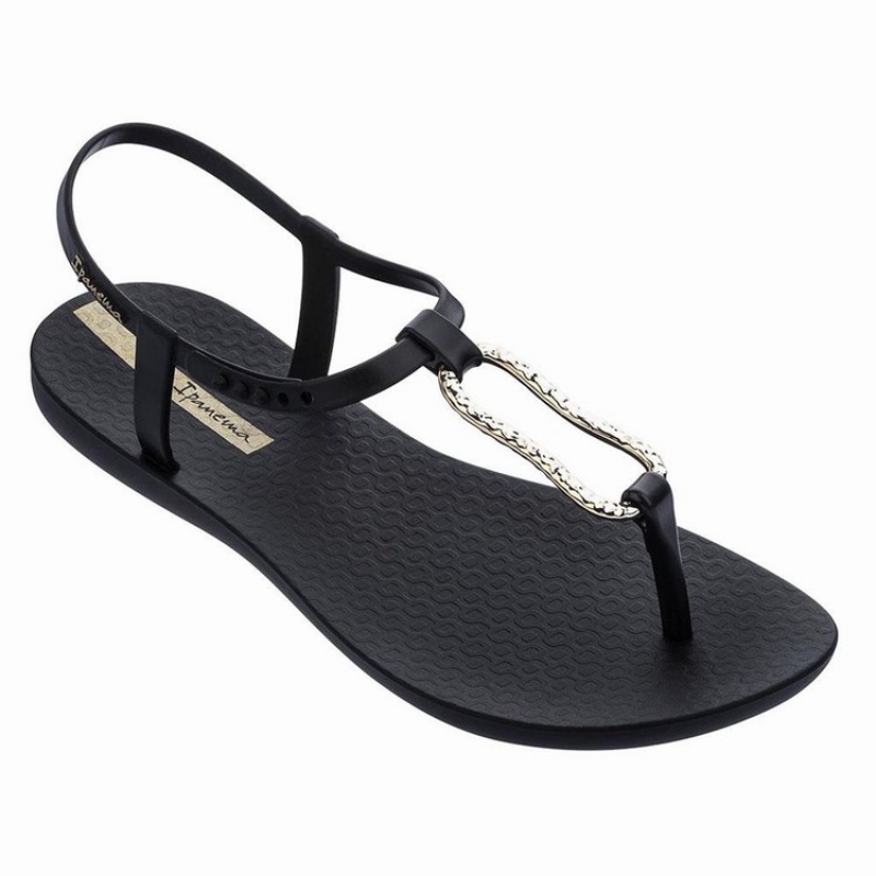 Sandalias Ipanema Class Mood Mujer Negras Doradas | 80953FQPJ