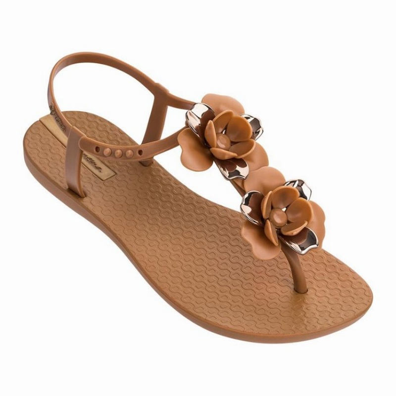 Sandalias Ipanema Floret Mujer Marrones Doradas | 13468ACXG