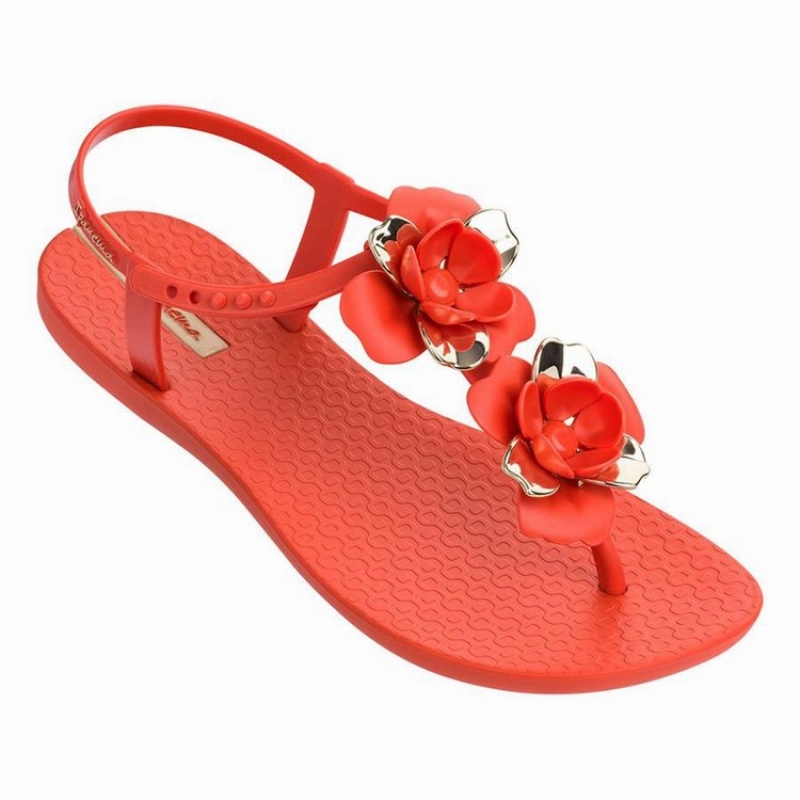 Sandalias Ipanema Floret Mujer Rojas Doradas | 98041PXMH