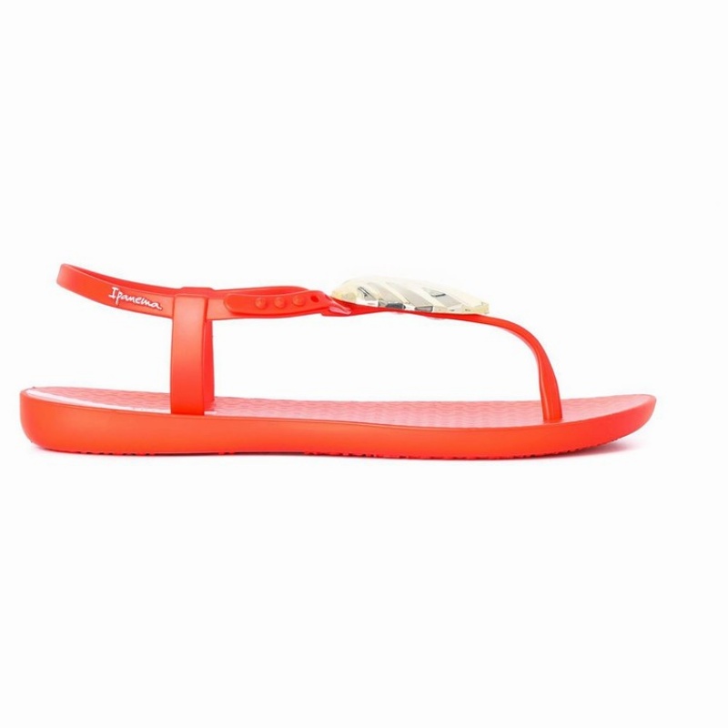 Sandalias Ipanema Leaf Mujer Rojas Doradas | 63594LTPC