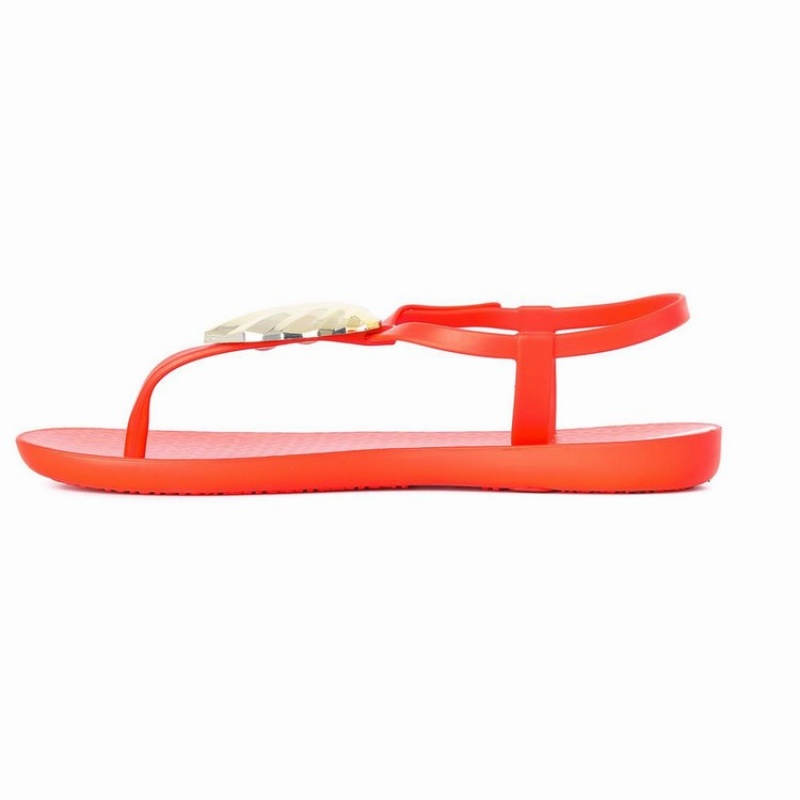 Sandalias Ipanema Leaf Mujer Rojas Doradas | 63594LTPC