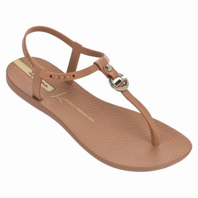 Sandalias Ipanema Lenny Locket Mujer Marrones Doradas | 06158PLTX