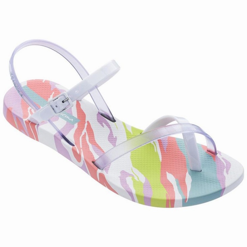 Sandalias Ipanema Moda IX Mujer Blancas Rosas | 82976DOCZ