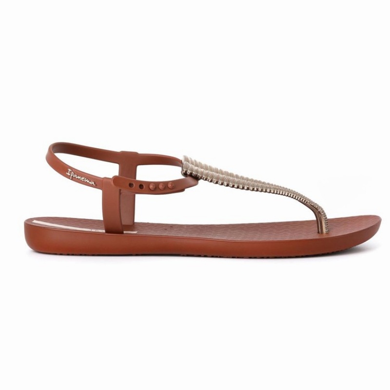 Sandalias Ipanema Ribba Mujer Marrones Doradas | 67823HFMR