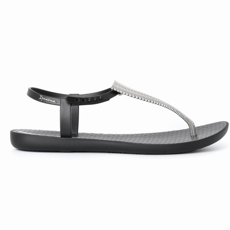 Sandalias Ipanema Ribba Mujer Negras Plateadas | 06278RPMD