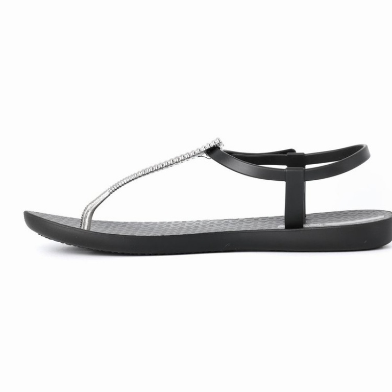 Sandalias Ipanema Ribba Mujer Negras Plateadas | 06278RPMD