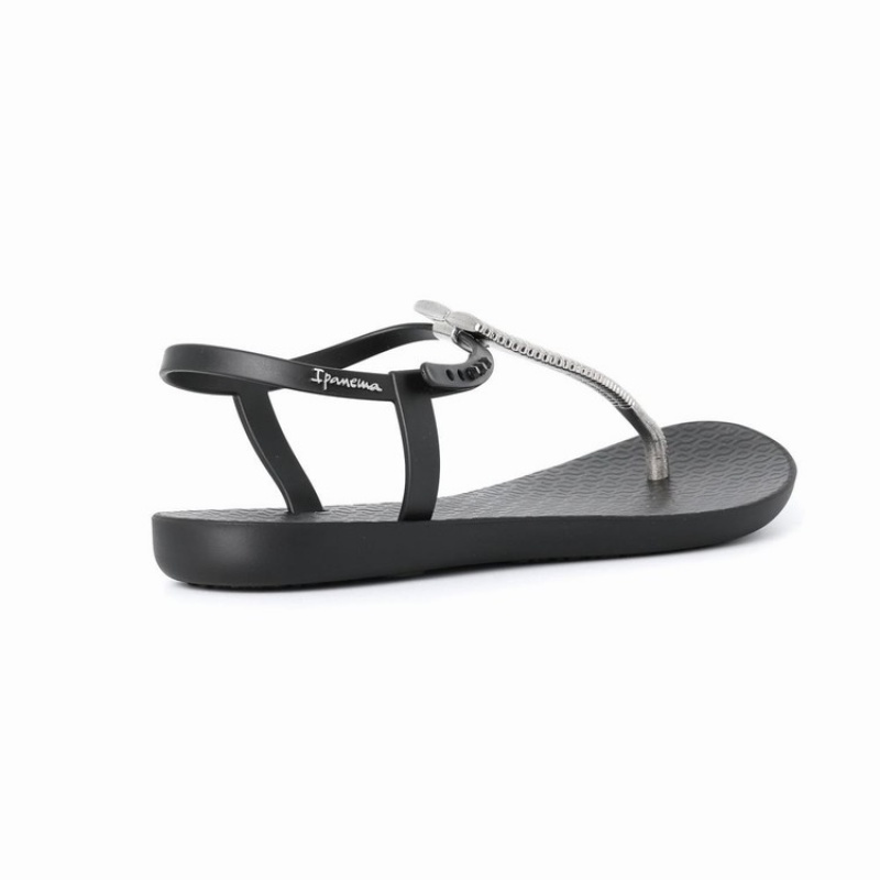 Sandalias Ipanema Ribba Mujer Negras Plateadas | 06278RPMD