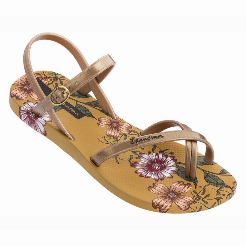 Sandalias Ipanema Suzi Print II Mujer Amarillo Doradas | 58706HPUT