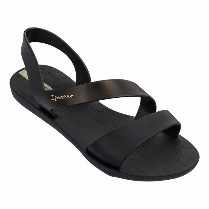 Sandalias Ipanema Vibe Mujer Negras Doradas | 07239XVHA