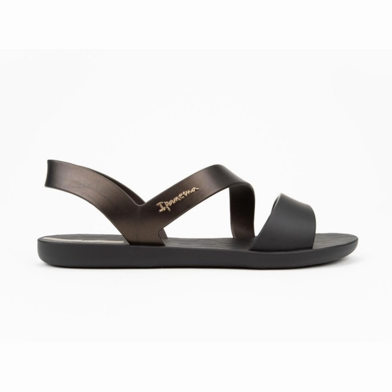 Sandalias Ipanema Vibe Mujer Negras Doradas | 07239XVHA